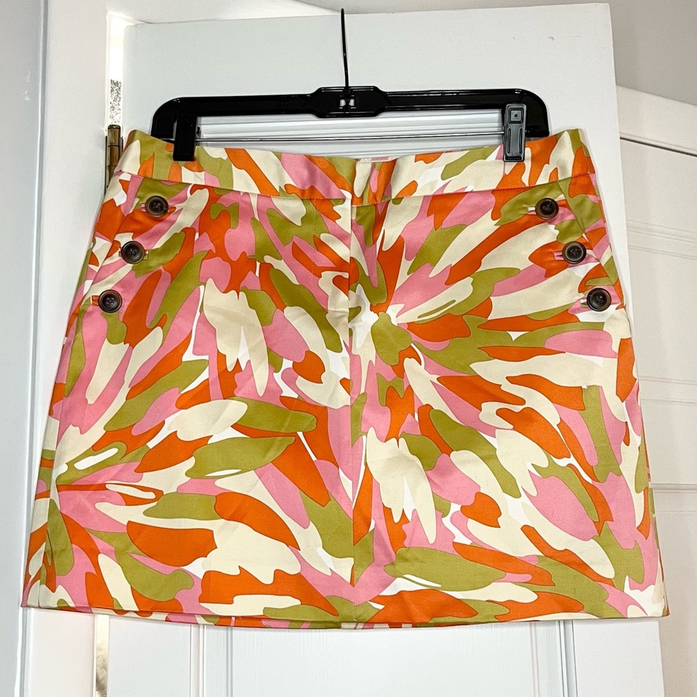 J. Crew Pink and Orange Mini Skirt Resort Wear